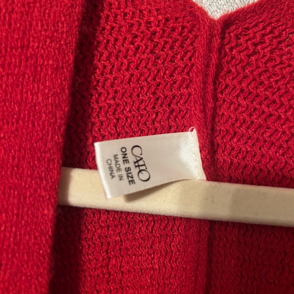 Elegant Red Shawl Wrap - Picture 5 of 7